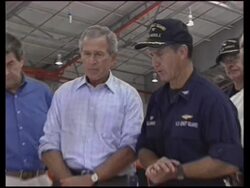 Bush tours hurricane-hit region, aerials News Clip