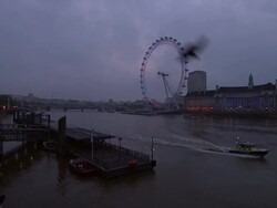 ATMOSPHERE: Sunrise over the Thames at the Royal Wedding Crowd General Views at London England. (Footage by WireImage Video/GettyImages) Stock Footage