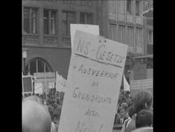 SYND 27 5 68 DANNY THE RED LEADS DEMONSTRATION THROUGH FRANKFURT News Clip