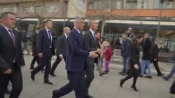 NATO chief in Kosovo, comments on Ukraine News Clip