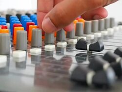 Tweaking sound board - Stock Video Stock Footage