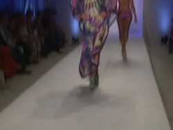 Models walk the runway during the Aqua Di Lara swimwear 2012 show  Stock Footage