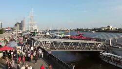 Landungsbrï¿½cken in Hamburg - time lapse Stock Footage