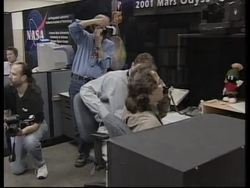 Animation, Mission Control probe circles red planet. News Clip