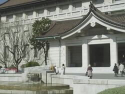 WS People walking near Tokyo national museum / Tokyo, Tokyo-To, Japan Stock Footage