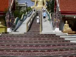 MS TU Big buddha golden statue in temple (Ko Samui Island) / Big Buddha, Ko Samui, Thailand  Stock Footage