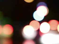 Highly defocused street lights Stock Footage