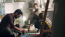 Family painting Stock Footage
