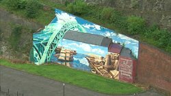 Wearmouth Bridge & River Wear in Sunderland News Clip