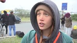 Interview with Lally Mergler, of the Calais camp's Unofficial Women and Children's Centre News Clip
