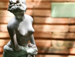 Water injection to Statue of Woman Stock Footage