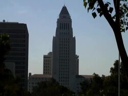 Los Angeles: Downtown City Hall / Civic Center, Push In Stock Footage