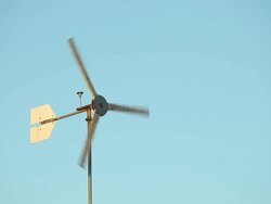 Homemade Residential Wind Turbine Stock Footage