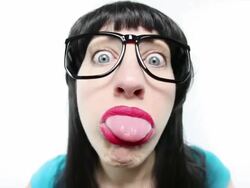 Fisheye Nerd Woman With Attitude Stock Footage