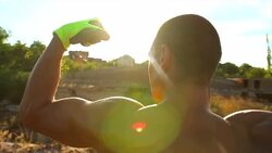 Man training Stock Footage