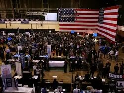 Job Fair For Veterans And Military Spouses Held In New York City Stock Footage