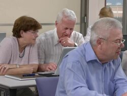 HD: Senior Students Practice Using Computer Stock Footage