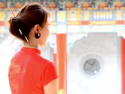 Closeup of chinese girl . Stock Footage