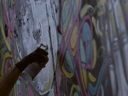 Street Art In Rio De Janeiro - Graffiti Artists Stock Footage