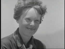 Amelia Earhart smiles. News Clip
