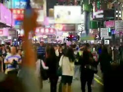 HD:Crowd people walking on the road at night. Stock Footage