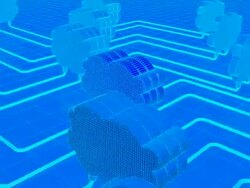 Cloud computing 3d animation Stock Footage