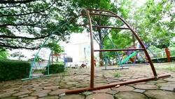Playground in the park Stock Footage