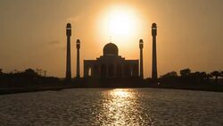 Sunset video at Central Mosque Of Songkhla, Thailand Stock Footage