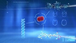 Bacteria and DNA molecules on a computer screen. Stock Footage