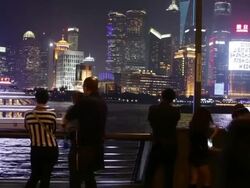 The Bund panning Stock Footage