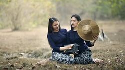 Two Thai girls Stock Footage