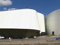 PAN Ozeaneum (Deutsches  Meeresmuseum, German Oceanographic Museum) in Stralsund Harbour Stock Footage