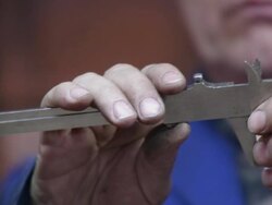 HD: Toolmaker Measuring The Object Stock Footage