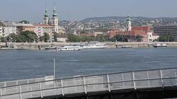 River Danube, Budapest, Hungary, Europe Stock Footage
