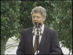 1992 Bill Clinton Campaign Speech on Job Investment Stock Footage