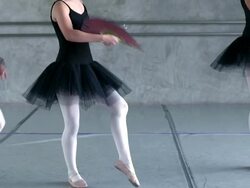 WS TD TU PAN Group of young ballerina girls performing spanish themed dance piece while holding flamenco fans in their hands / Rancho Mirage, California, United States  Stock Footage