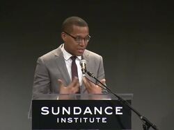 SPEECH - Branden Jacobs-Jenkins explains why Tennessee Williams  is so important to him personally at  2013 Tennessee Williams Award Stock Footage