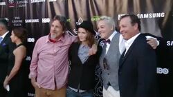 Bobby Farrelly, Peter Farrelly, Kelsey Grace Chavarria, and A.B. Farrelly at Matt Damon, Ben Affleck, Adaptive Studios And HBO Present The Project Greenlight Season 4 Winning Film 'The Leisure Class' Stock Footage