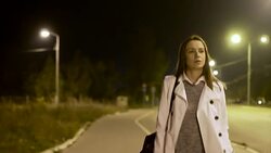 Robber stealing businesswoman bag in the street Stock Footage