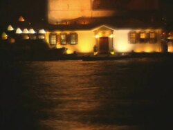 Night Sea and Home Stock Footage