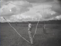 The rescue of three American survivors of a plane crash Stock Footage