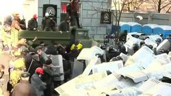 Thousands of angry anti-government demonstrators clashed with police outside Ukraine's parliament on Tuesday leaving four dead. A deadline of 6 p.m. has been set for protesters to stop confrontations or authorities say they will restore order. (Feb. 18) News Clip