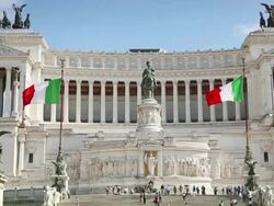 Vittorio Emanuele or Altare della Patria Monument in Rome Stock Footage