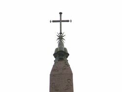 A cross tops the obelisk at St. Peter's Basilica. Stock Footage