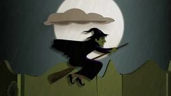 Flying Halloween Witch Stock Footage