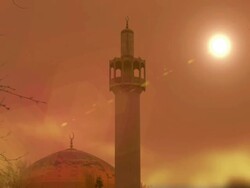 Timelapse of Mosque at sunset Stock Footage