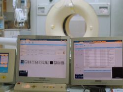 MRI procedure in the hospital Stock Footage