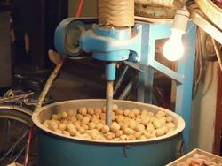 LS CU parch Walnuts in night market/xian,shaanxi,China Stock Footage