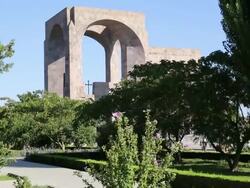 Vagharshapat, Echmiadzin cathedral, the main entrance Stock Footage