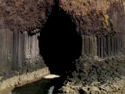 Isle Of Staffa and Fingal's Cave Stock Footage
